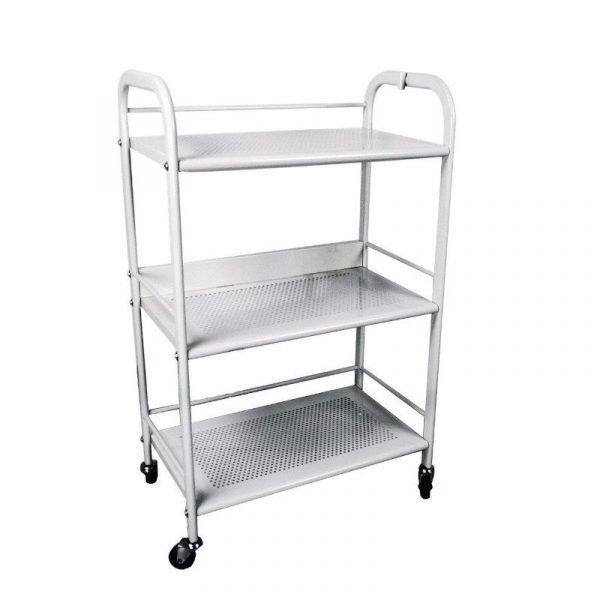 Carrello con 3 ripiani e ruote piroettanti