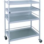 Carrello con 4 ripiani e ruote piroettanti