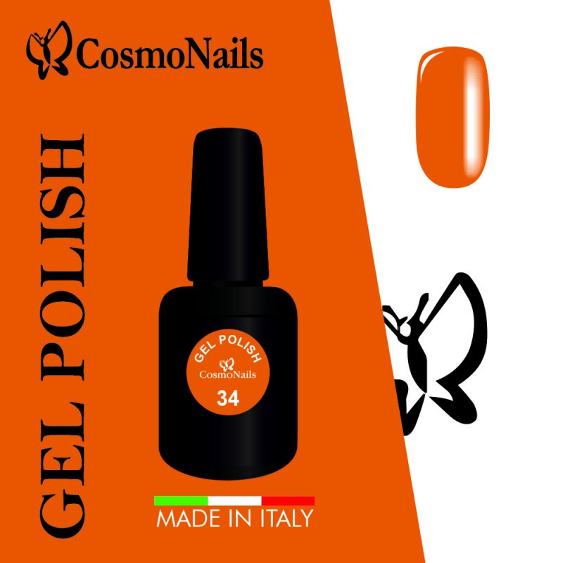 Smalto gel ultra pigmentato 34 Orange - Cosmonails