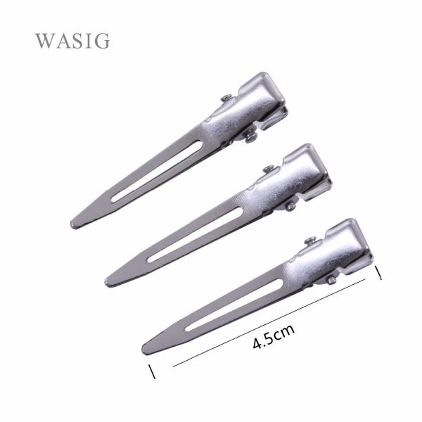 WASIG – 100 Pcs 4.5cm Hair Extension Snap Clips Wig Weaving Clip Single Prong Alligator Hair Clips for Bows DIY Accessories Hairpins