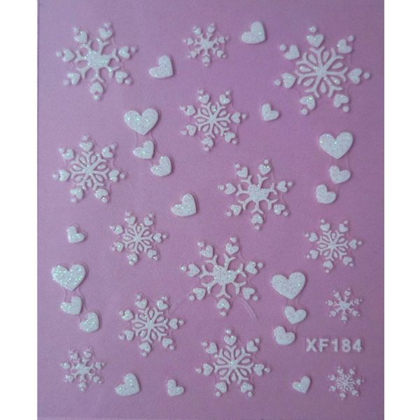 20 Pcs White 3D Snowflake Design Water Transfer Nails Art Sticker Lady Women Manicure Tools Nail Decoration Decals