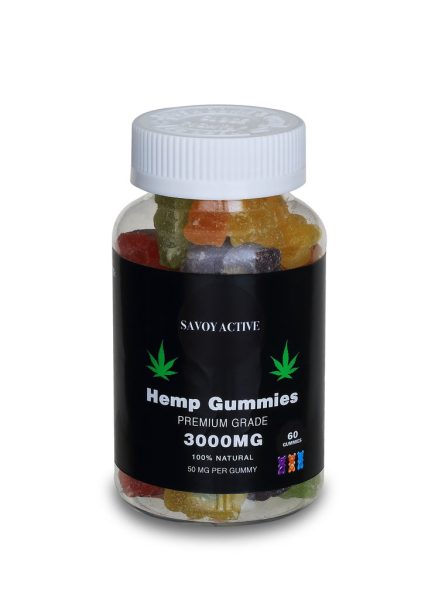 Vegan Hemp Seed Oil Gummies With Pectin – 3000mg – 60 Gummies – 50mg / Gummy