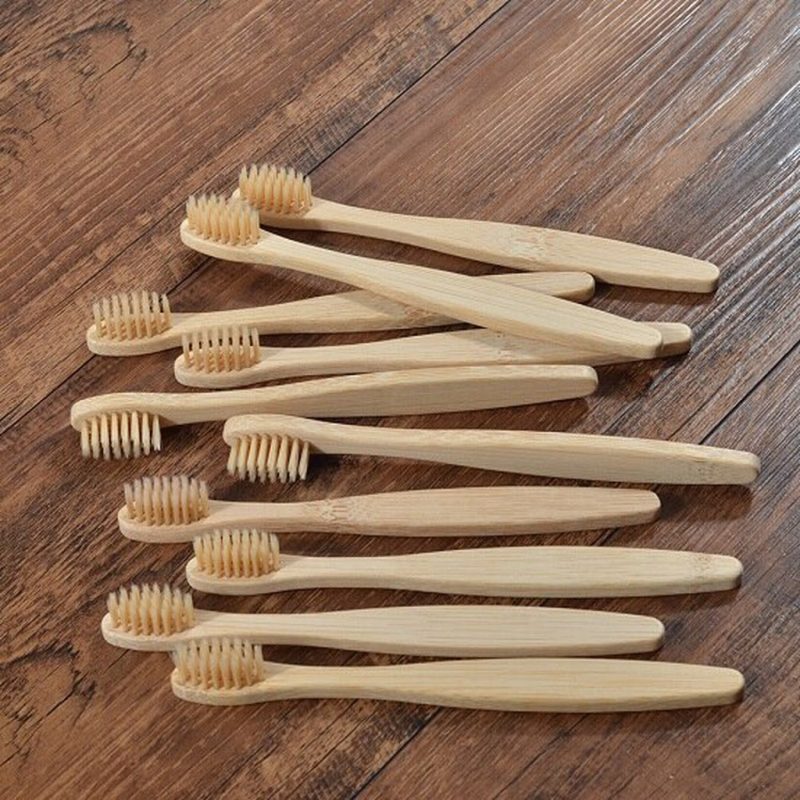Childrens Bamboo Toothbrush 10 PCS Kids Soft Eco Biodegradable Plastic-Free Toothbrushes Oral Care Bamboo Tooth Brush Eco Handle