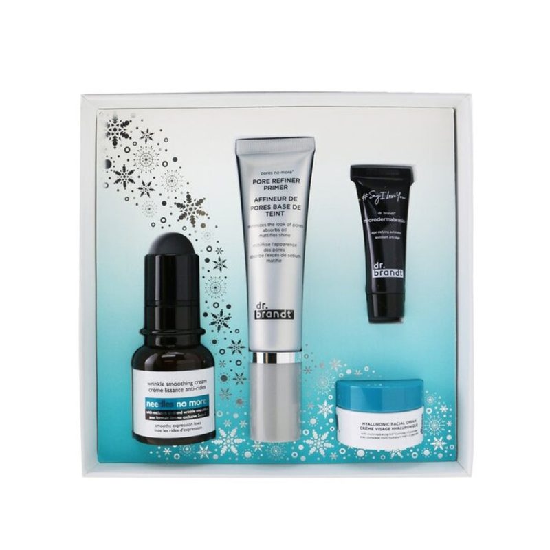 DR. BRANDT - Skincare Wishlist Kit: Pore Refiner Primer 30ml+ Wrinkle Smoothing Cream 15g+ Microdermabrasion 7.5g+ Hyaluronic Cr