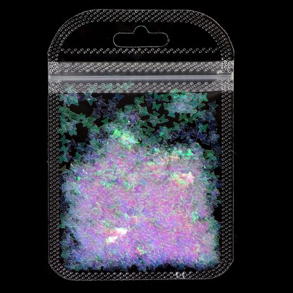 RIKONKA – 10 Pcs Holographic Red Butterfly Nail Art Glitter Sequins 3D Laser Sheet Manicure Charm Parts for Nail Design Decoration Accessories