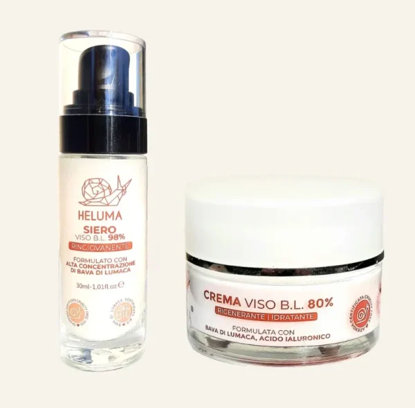 HELUMA – SNAIL SLIME FACE CREAM AND SERUM – CREMA VISO E SIERO VISO ALLA BAVA DI LUMACA